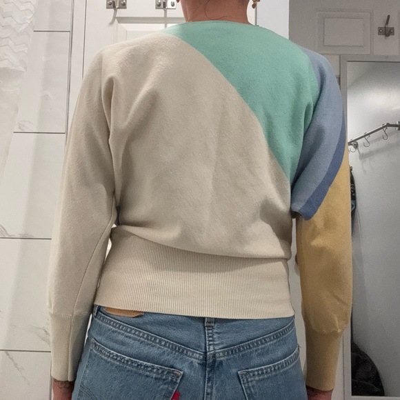 Vintage Wool / Mohair Mondi Pastel Striped Women's Sweater - Picture 6 of 12